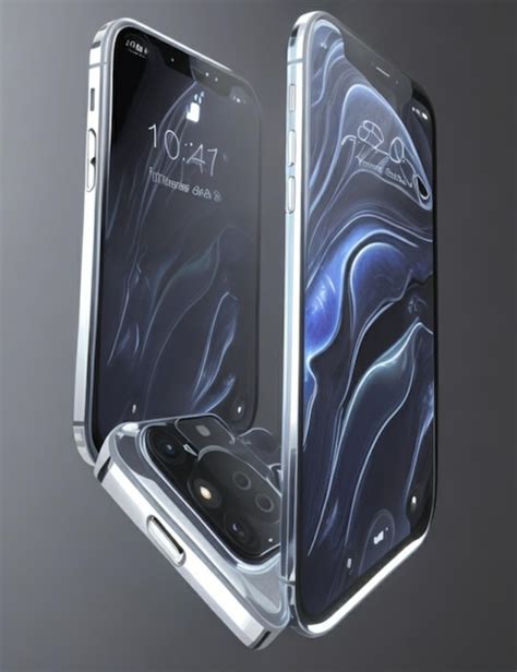 Premium AI Image | A futuristic sleek silver iPhone 15 with a holographic display