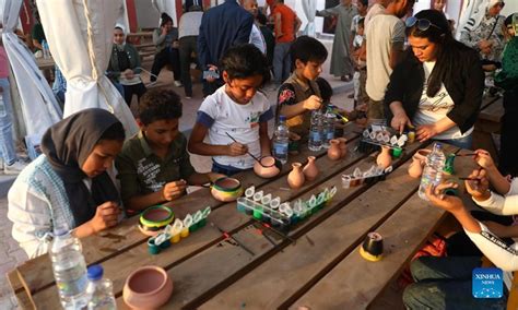 Pottery exhibition held at Fustat Pottery Village in Cairo, Egypt ...