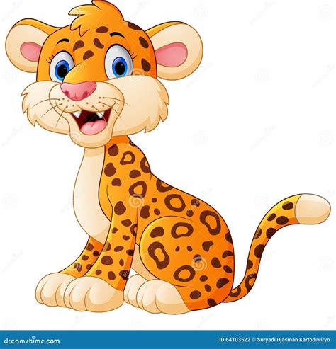 Cute Baby Cheetah Cartoon Vector Illustration | CartoonDealer.com #83114386