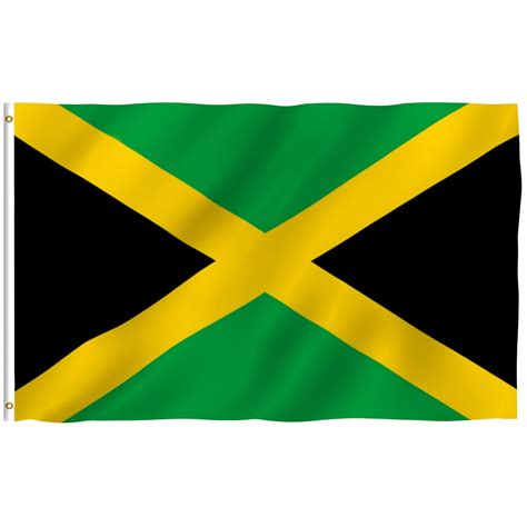 Anley Fly Breeze 3x5 Foot Jamaica Flag - Vivid Color and UV Fade Resistant - Canvas Header and ...