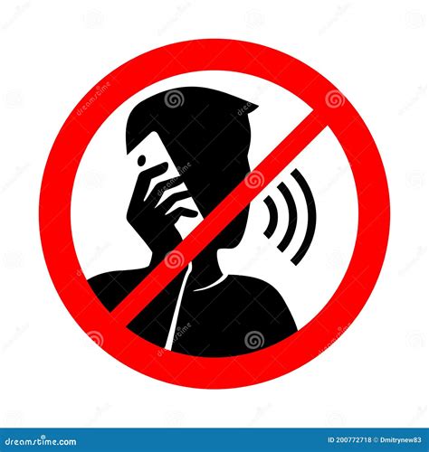 No Phone Talking Prohibition Sign with Stock Vector - Illustration of ...