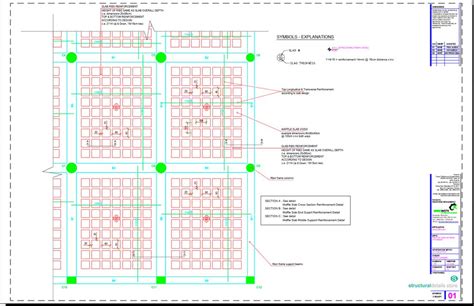 Waffle Slab Plan View Reinforcement Detail