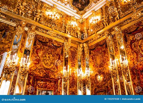 Interior of Catherine Palace, Amber Room in St.Petersburg Editorial Stock Photo - Image of ...