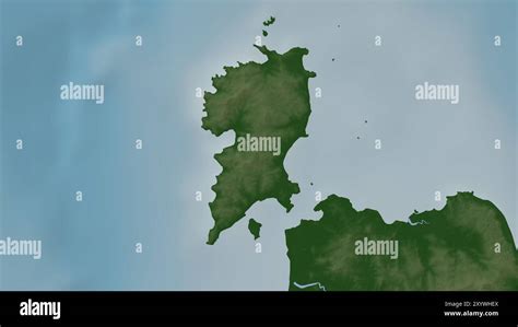 Palaui Island in the Philippine Sea on a colored elevation map Stock ...