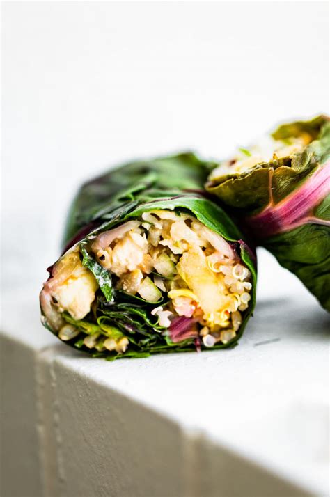 Swiss Chard Salad Wraps with Apple Slaw (Vegan Option) | Cotter Crunch