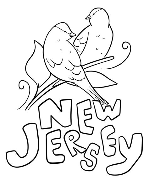 New Jersey Birds coloring page - Download, Print or Color Online for Free