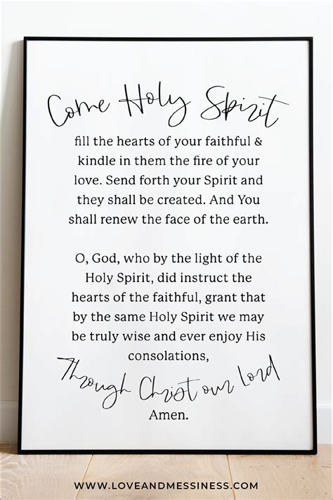 Printable Come Holy Spirit Prayer