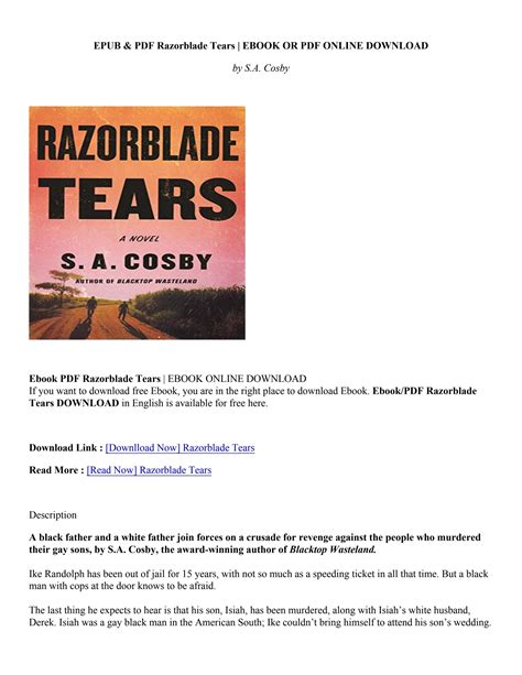 [PDF Download] Razorblade Tears - S.A. Cosby by MarcelaLira1 - Issuu