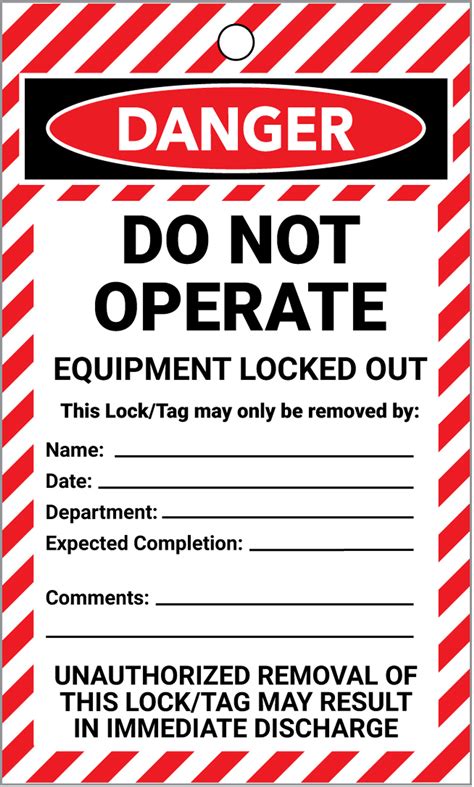 Do Not Operate - Lockout Tags