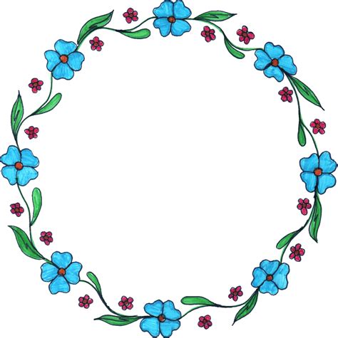 Floral Blue Frame PNG Transparent Images - PNG All