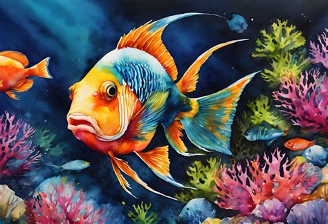 Tropical Fish Watercolor Art Free Stock Photo - Public Domain Pictures