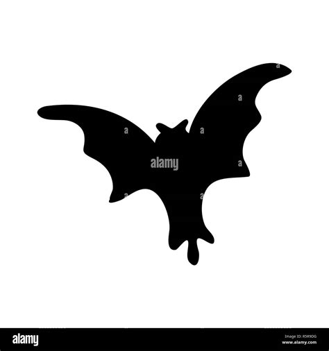 halloween creepy scary bat silhouette vector symbol icon design Stock ...