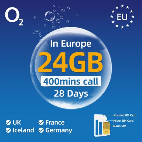 European Prepaid SIM Card - 24GB Europe Data in 4G/LTE, 24GB High ...