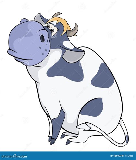 Blue Cow. Cartoon Stock Vector - Image: 45609381