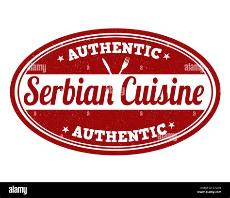 Serbian cuisine grunge rubber stamp on white background, vector ...