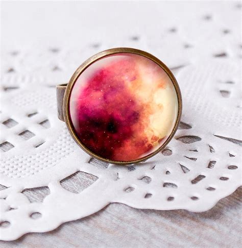 Galaxy ring nebula ring adjustable ring by DianaJewelryDesign