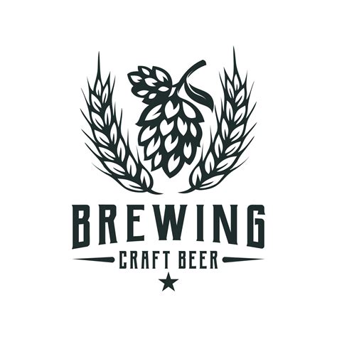 Craft beer logo- vector illustration of hops, emblem design on white background. 7214984 Vector ...