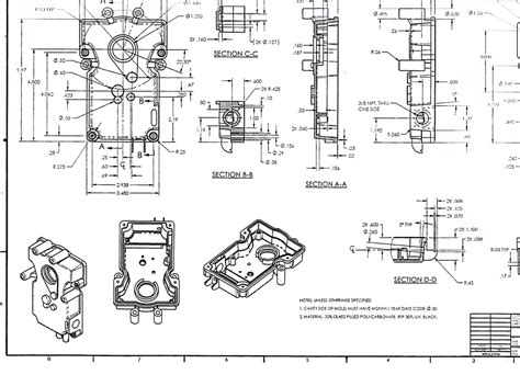 Fab Drawing - Injection molded part | Sheet metal drawing, Cad design, Technical illustration