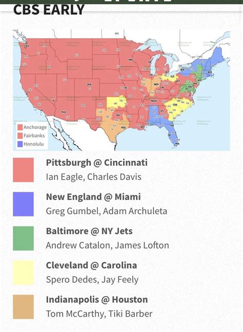 Week 1 NFL Broadcast map. Map on 506sports if interested to see weekly ...