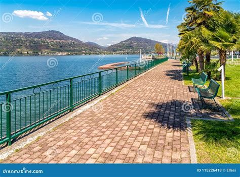 Lakefront of Ranco, is Small Village Located on the Shore of Lake Maggiore in Province of Varese ...