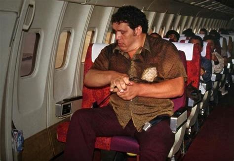 Andre the Giant taking up two seats on an airplane (1980s) : r/OldSchoolCool