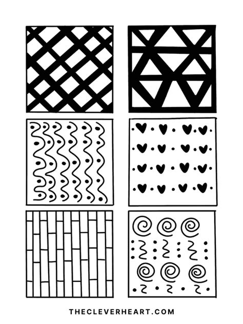 100+ Cool Easy Patterns To Draw - The Clever Heart