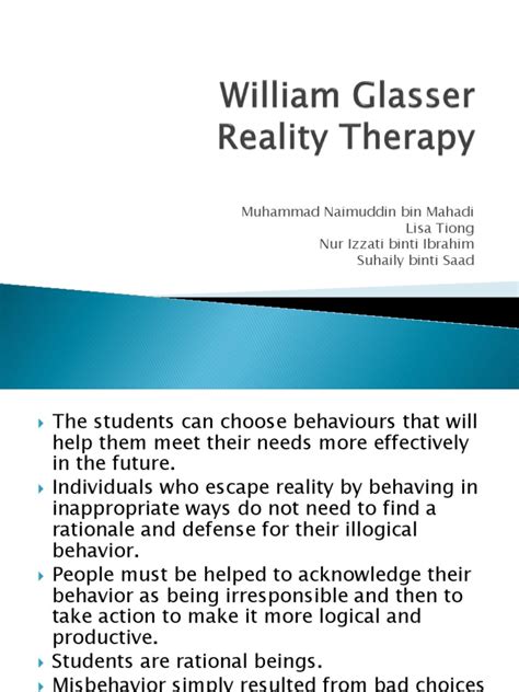 William Glasser reality therapy | Cognition | Psychology & Cognitive ...