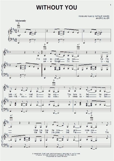 Without You Piano Sheet Music | OnlinePianist