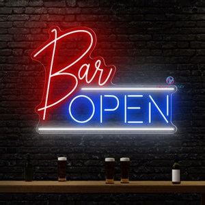 Bar Open Neon Sign Open Sign for Bar Neon Open Signs for Bar Neon Bar Signs Bar Logo Sign Open ...