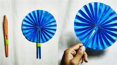 DIY : Handmade Paper Fan | Folded Hand Fan | How to Make a Paper Fan ...