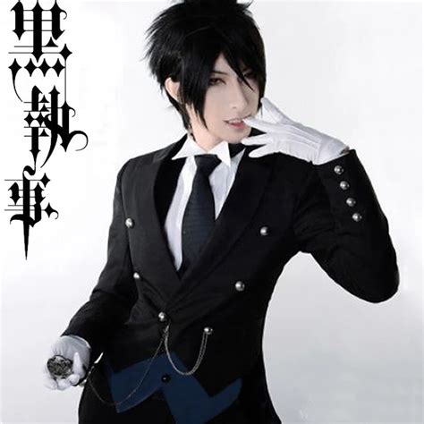 Japanese anime Black Butler Cosplay costume Sebastian Michaelis Black ...