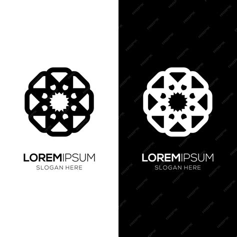 Premium Vector | Geometric logo design template in islamic style decorated and mosaic