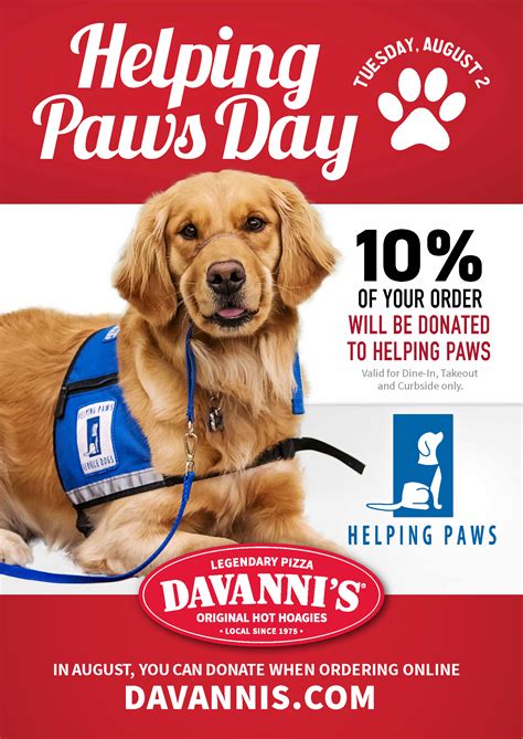 Helping Paws Day at all Davanni’s Locations | Helping Paws