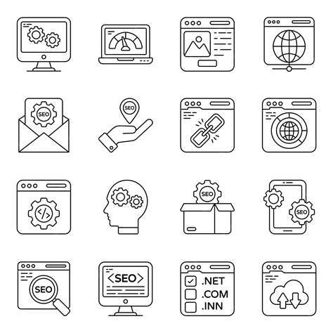 Premium Vector | Pack of web and technology line icons