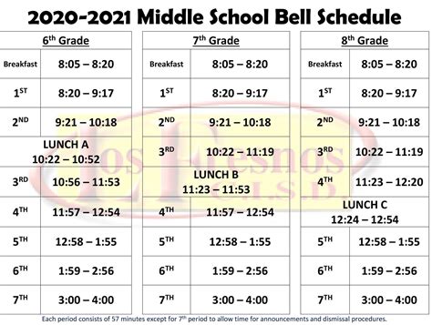 Bell Schedule – Our School – Los Cuates Middle School