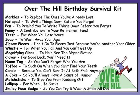 Birthday survival kit, 50th birthday cards, Birthday cards for men