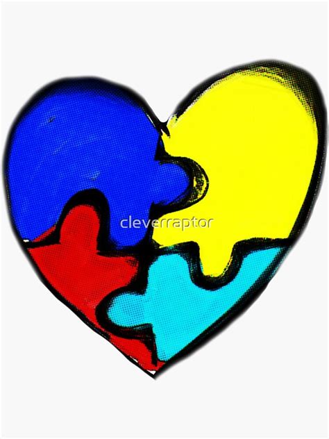 "Autism Awareness Heart" Sticker by cleverraptor | Redbubble