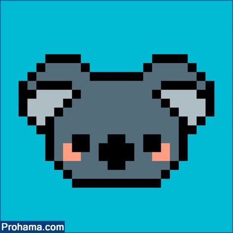 Easy Pixel Art Koala | Cute Pixel Art | Animals Pixel Art