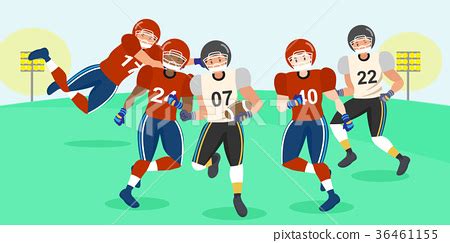 cartoon american football players - Stock Illustration [36461155] - PIXTA