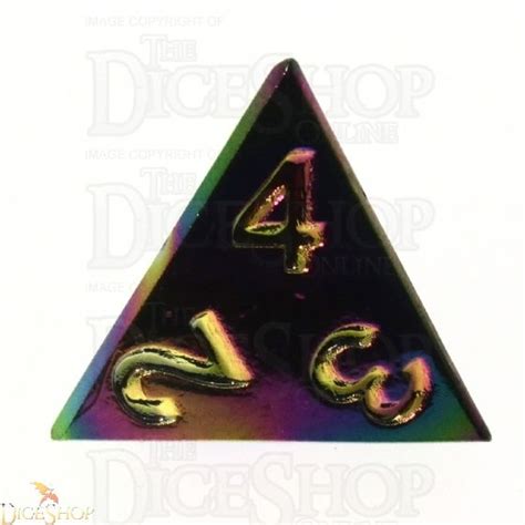 TDSO Metal Iridescent Rainbow D4 Dice