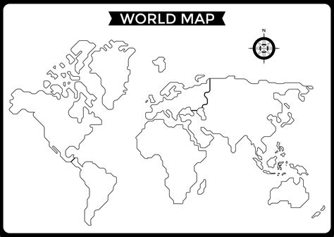 World Map In Blank - London Top Attractions Map