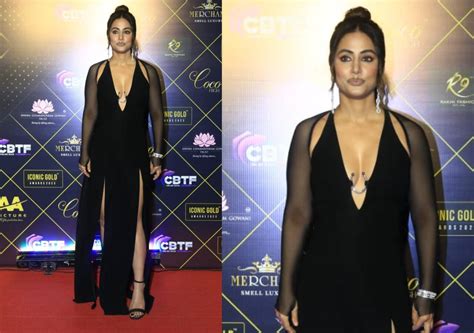 Hina Khan flaunts toned back at the Iconic Gold Awards; stuns in an all black ensemble with ...