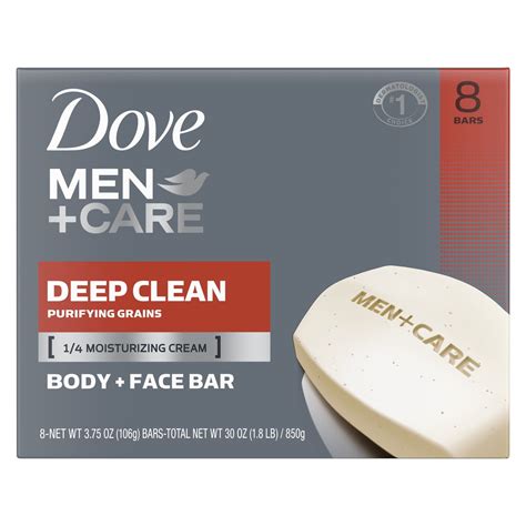 Dove Men+Care Body + Face Bar Purifying Grains, Deep Clean, 3.75 oz (8 Bars) - Walmart.com