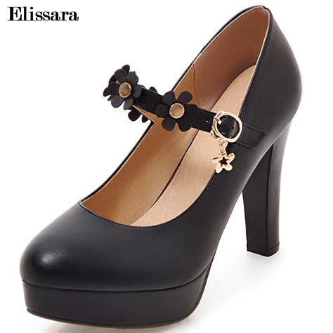 Elissara Plus Size 33 43 Women Shoes High Heel Women Instep Ankle Strap ...