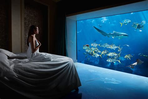 Atlantis The Palm Resort – Crescent Rd, Dubai, UAE – Underwater Suite Bedroom Aquarium View – TRAVOH