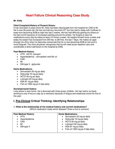 Heart Failure Clinical Reasoning Case Study /NURS 281 - Browsegrades