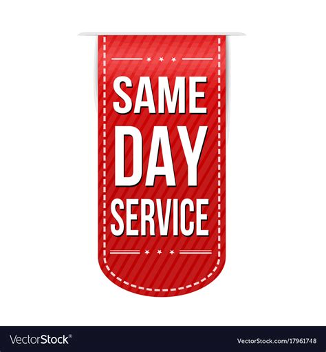 Same day service banner design Royalty Free Vector Image