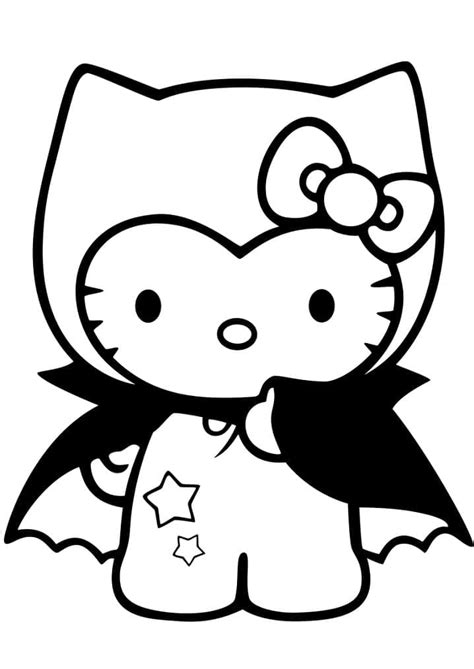 Vampire Hello Kitty on Halloween coloring page - Download, Print or ...