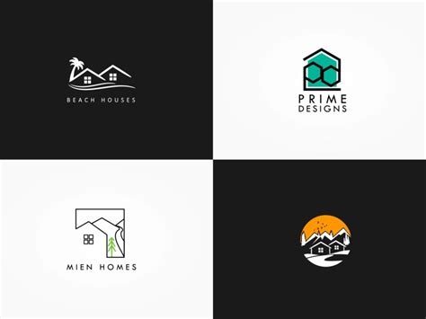 Minimalist Housing Construction Logos