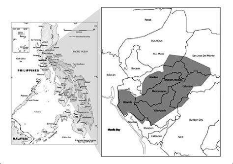 Location map of Meycauayan and Obando, Bulacan, Philippines Sources:... | Download Scientific ...